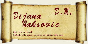 Dijana Maksović vizit kartica